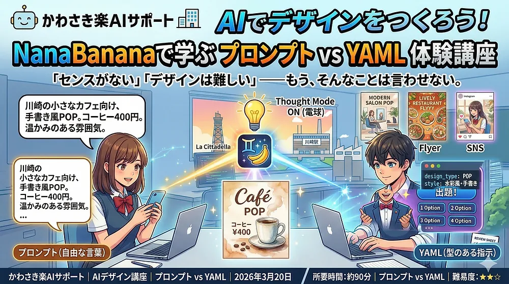 AIでデザインをつくろう！NanaBananaで学ぶ、プロンプト vs YAML 体験講座