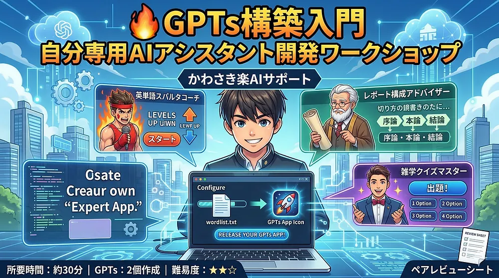 GPTs構築入門 自分専用AIアシスタントを作る実践講座