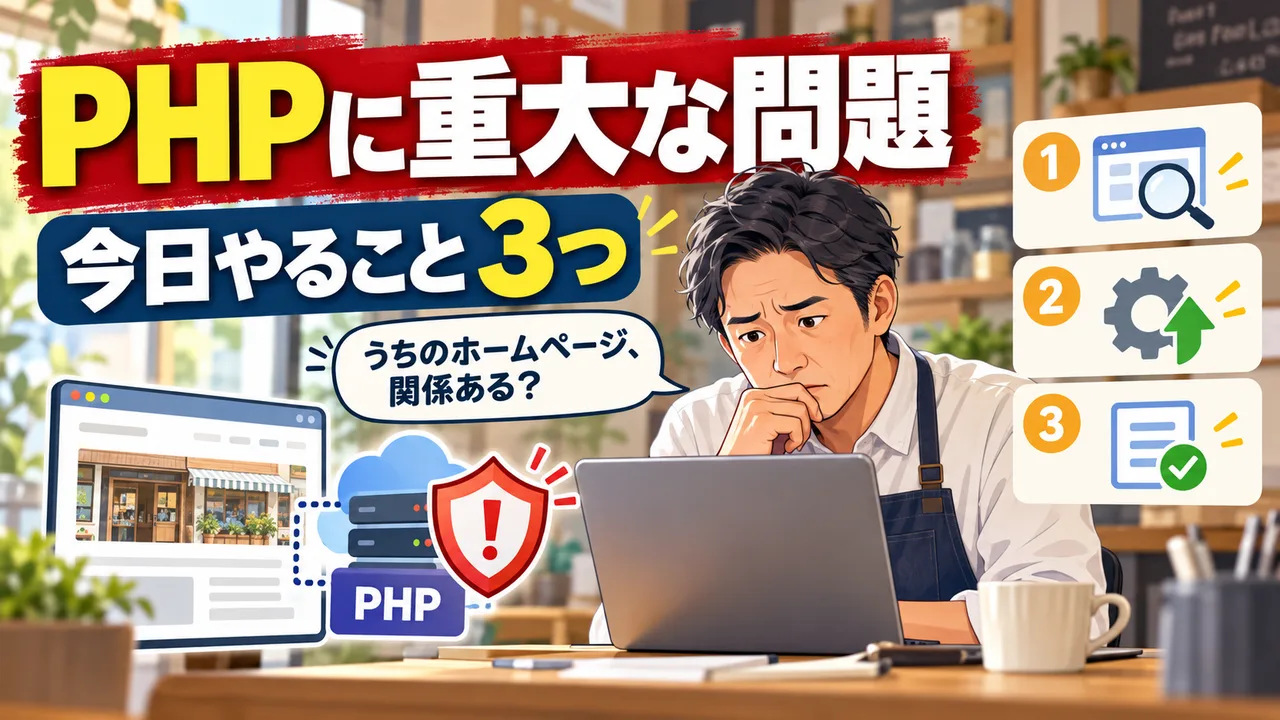 PHPに重大な問題「PHP2Shell」｜うちのホームページは関係ある？店主さんが今日やること3つ