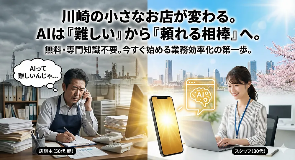 【2026年AIエージェント元年】『AIは難しい』という思い込みが、あなたの企業を蝕んでいる｜米国との8割の差から学ぶ、無料AIツール活用術